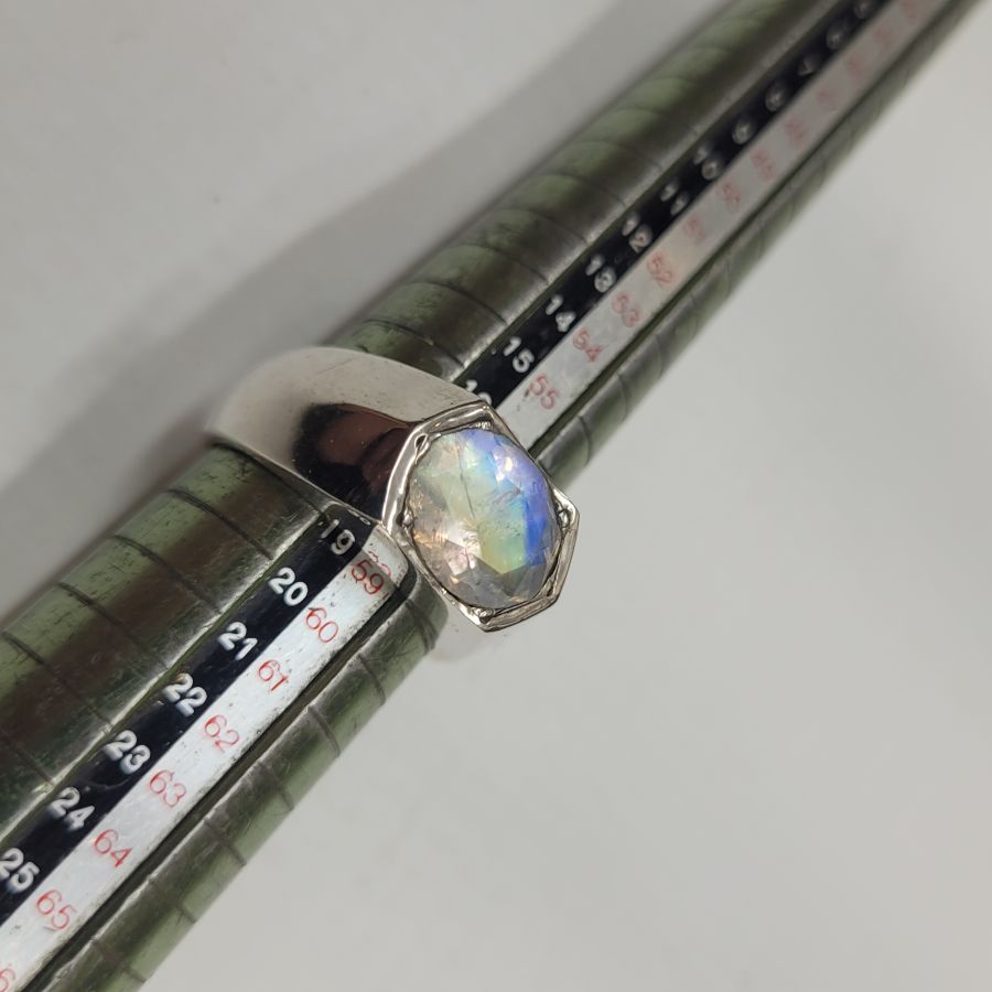 Silver ring faceted Labradorite - Image 4