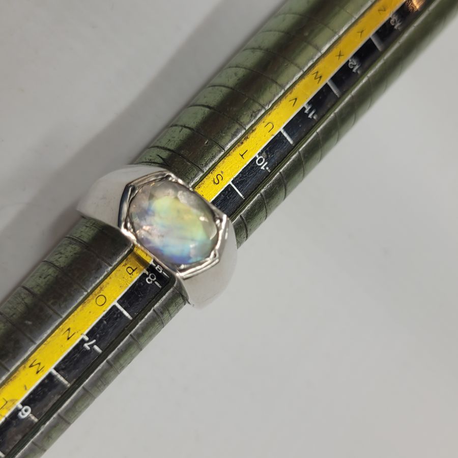 Silver ring faceted Labradorite - Image 5