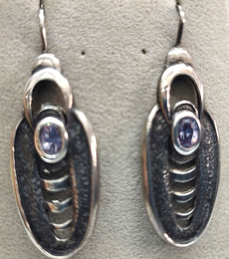 Silver earrings bleu Topaz - Image 3