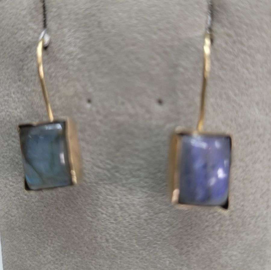 Silver gold earrings Labradorites - Image 3