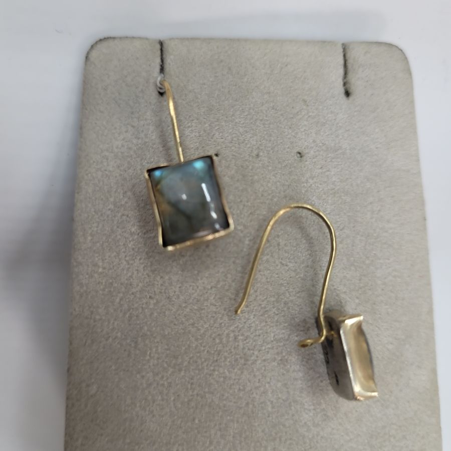 Silver gold earrings Labradorites - Image 4
